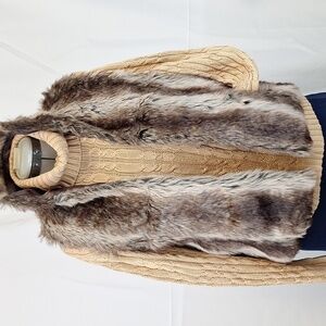 Faux Fur Womens Vest Size S Beige Brown size S Wool & Polyester
